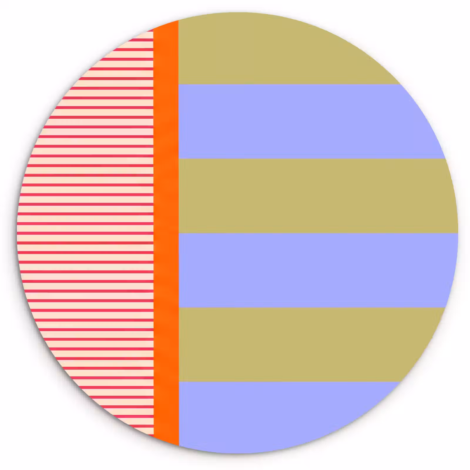 Muurcirkel glas - Abstract - Geometrie - Strepen - Blokken - Rood — 1