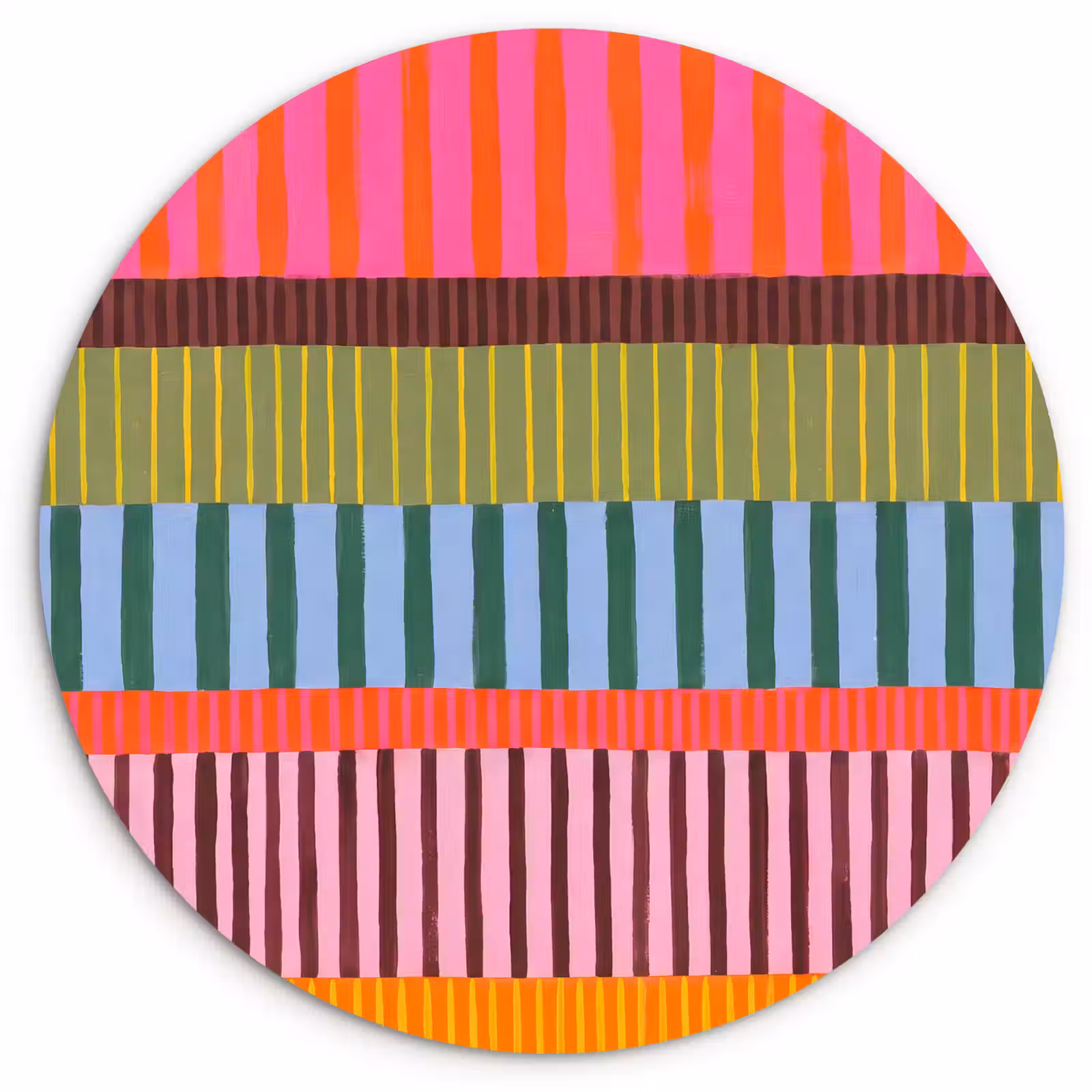 Muurcirkel glas - Abstract - Strepen - Modern - Kleurrijk - Kunst — 1