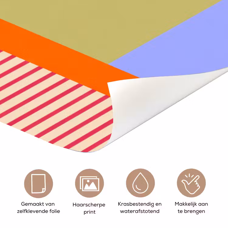 Deursticker - Abstract - Geometrie - Strepen - Blokken - Rood — 3