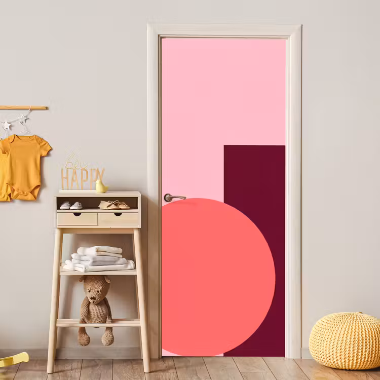 Deursticker - Abstract - Vormen - Roze - Modern - Design — 6