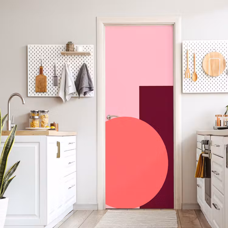 Deursticker - Abstract - Vormen - Roze - Modern - Design — 7