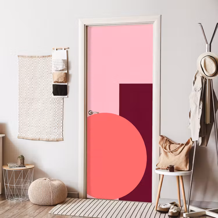 Deursticker - Abstract - Vormen - Roze - Modern - Design — 8