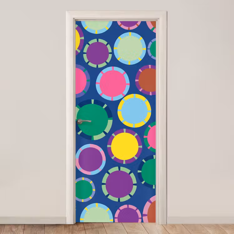 Deursticker - Patroon - Cirkels - Abstract - Kleurrijk — 1