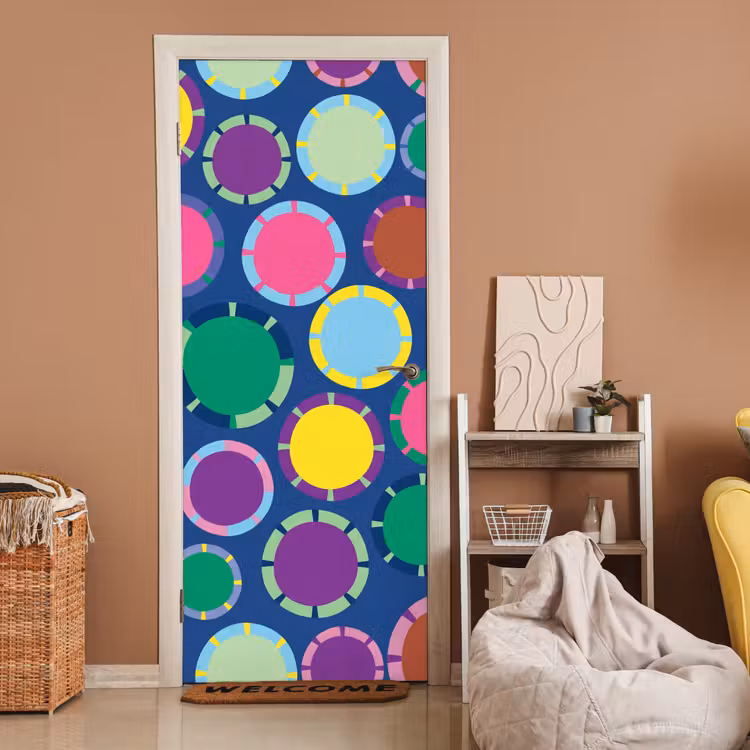 Deursticker - Patroon - Cirkels - Abstract - Kleurrijk — 2