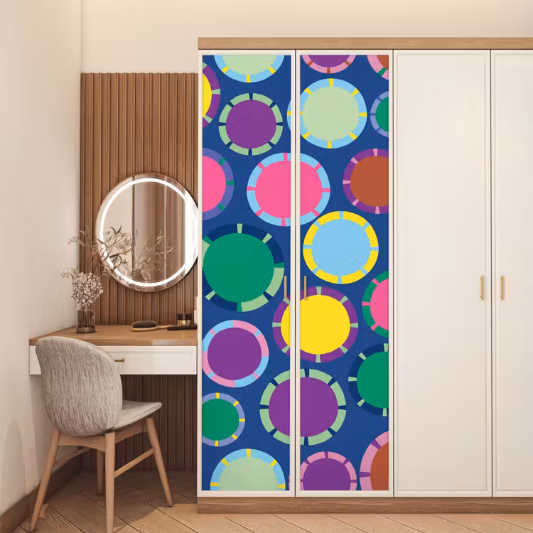 Deursticker - Patroon - Cirkels - Abstract - Kleurrijk — 5