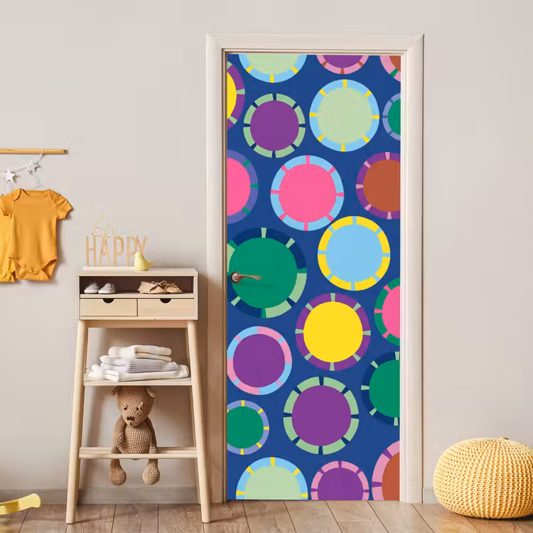 Deursticker - Patroon - Cirkels - Abstract - Kleurrijk — 6