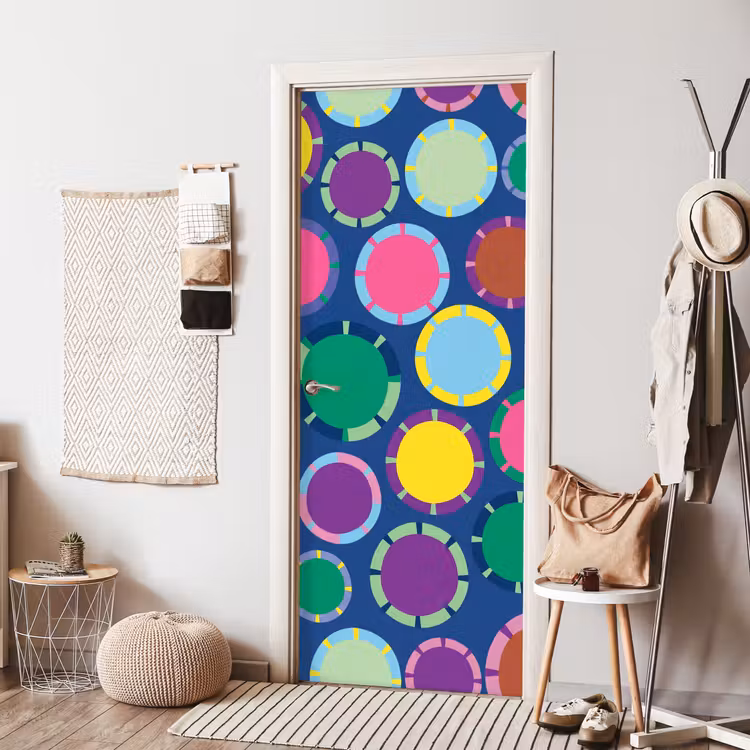 Deursticker - Patroon - Cirkels - Abstract - Kleurrijk — 8
