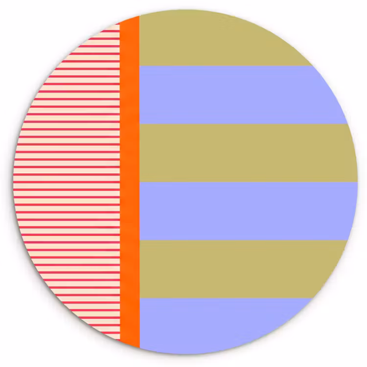 Muurcirkel glas - Abstract - Geometrie - Strepen - Blokken - Rood — 1