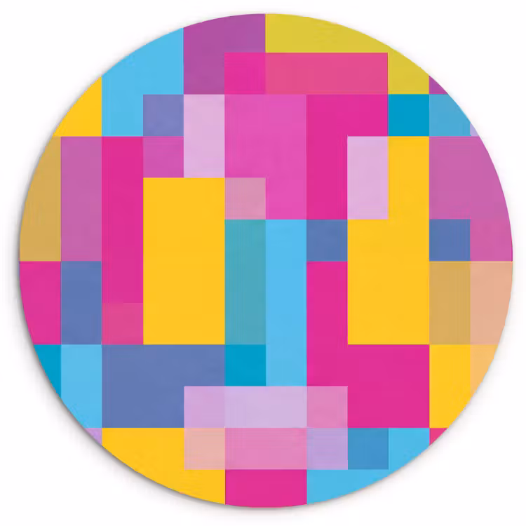 Muurcirkel glas - Abstract - Geometrisch - Kunst - Kleurrijk - Modern — 1