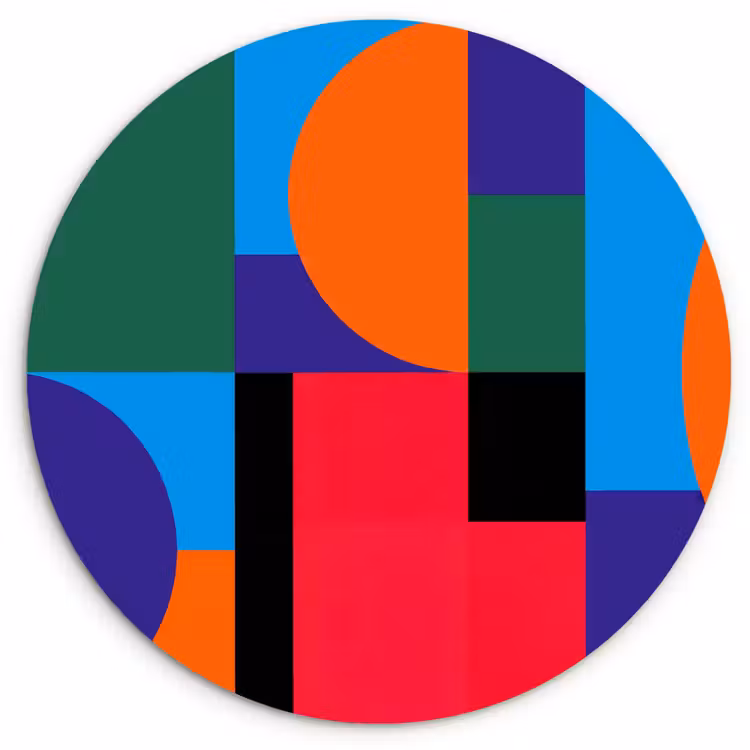 Muurcirkel glas - Geometrisch - Abstract - Vormen - Kleurrijk - Modern — 1