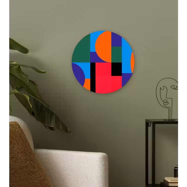 Muurcirkel glas - Geometrisch - Abstract - Vormen - Kleurrijk - Modern — 3