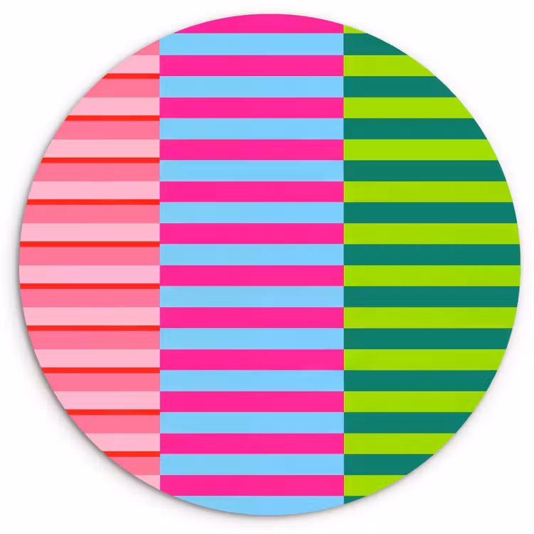 Muurcirkel glas - Patroon - Strepen - Modern - Abstract - Kleurrijk — 1