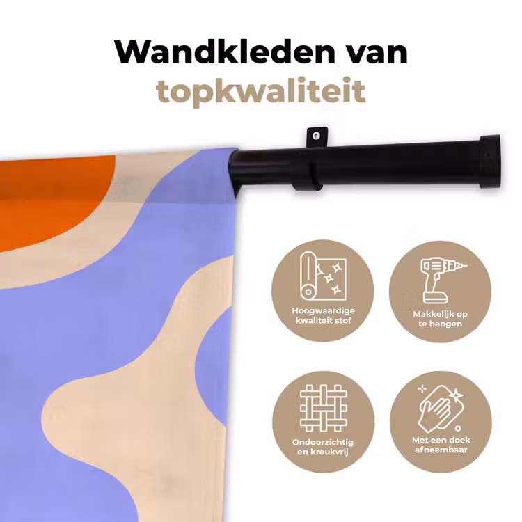 Wandkleed - Abstract - Organische vormen - Design - Modern - Kleurrijk — 3