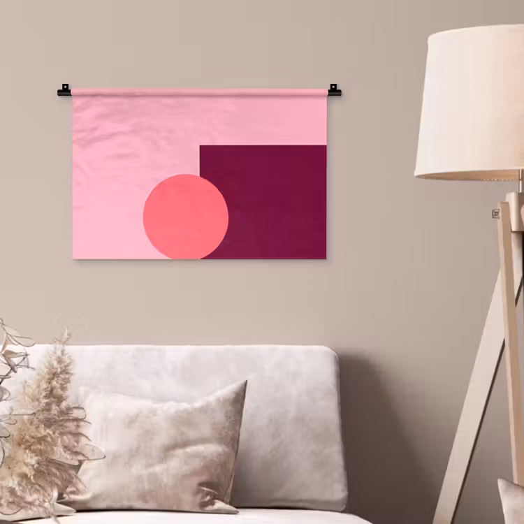 Wandkleed - Abstract - Vormen - Roze - Modern - Design — 2