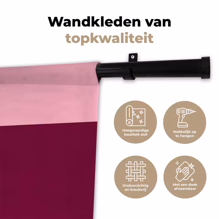 Wandkleed - Abstract - Vormen - Roze - Modern - Design — 3