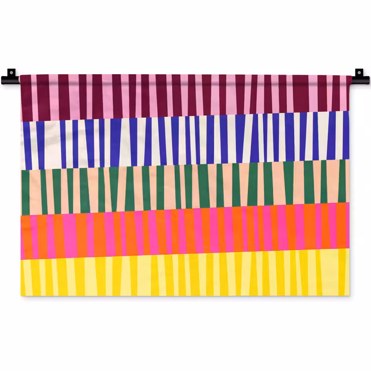 Wandkleed - Patroon - Strepen - Abstract - Modern - Kleurrijk — 1