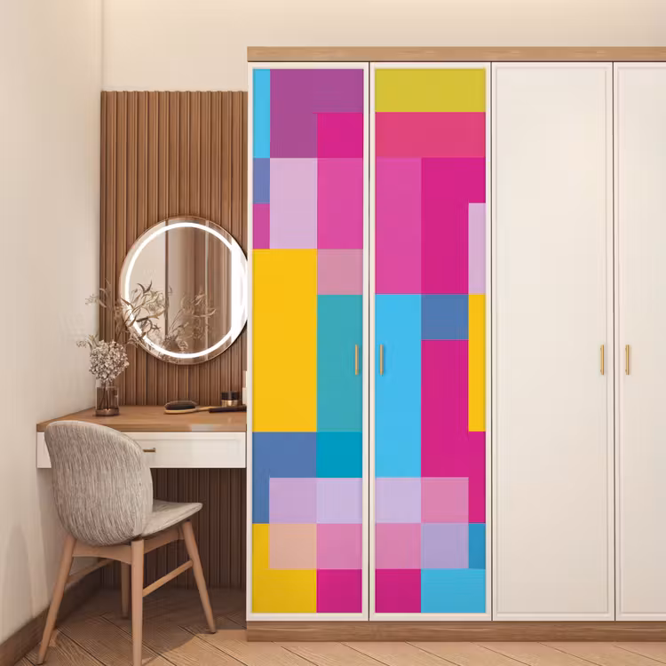 Deursticker - Abstract - Geometrisch - Kunst - Kleurrijk - Modern — 5