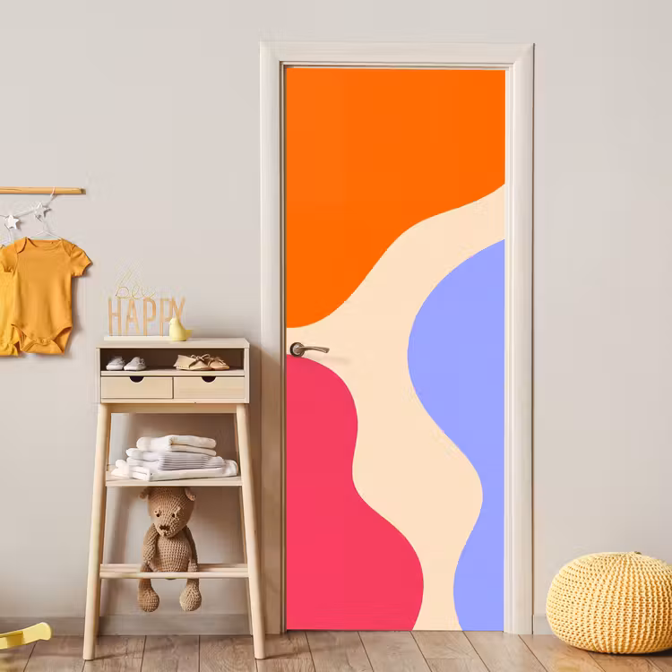 Deursticker - Abstract - Organische vormen - Design - Modern - Kleurrijk — 6
