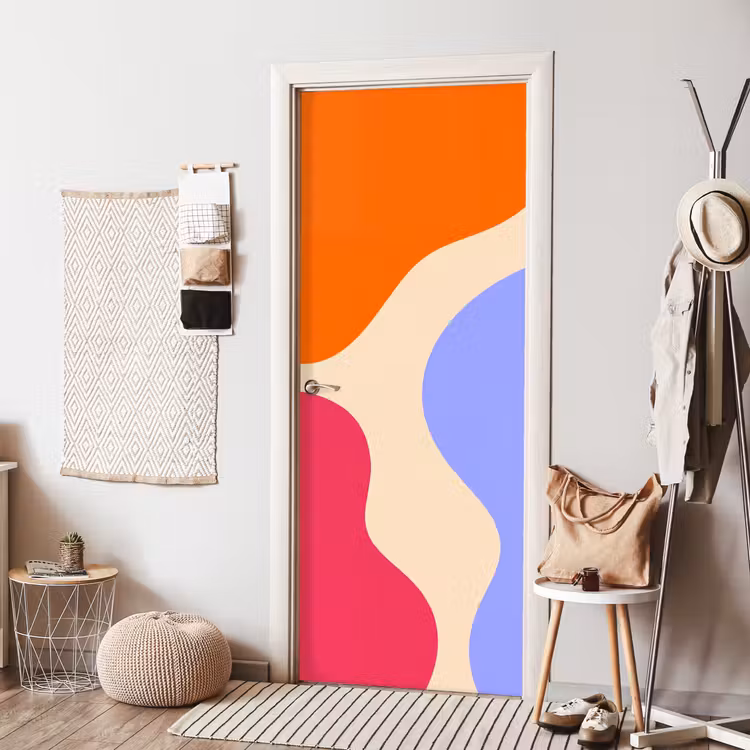 Deursticker - Abstract - Organische vormen - Design - Modern - Kleurrijk — 8