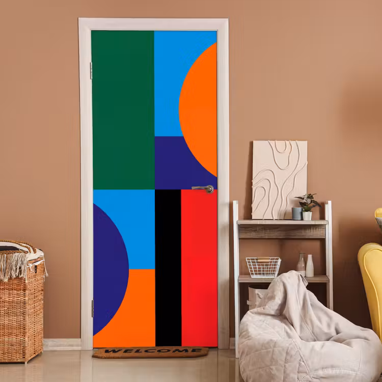 Deursticker - Geometrisch - Abstract - Vormen - Kleurrijk - Modern — 2
