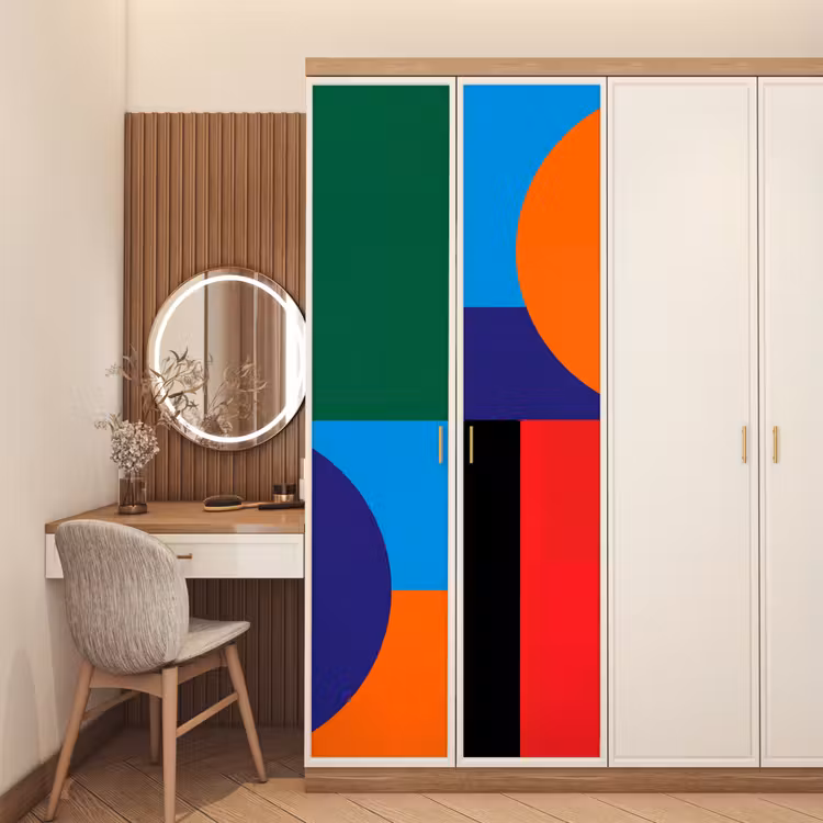Deursticker - Geometrisch - Abstract - Vormen - Kleurrijk - Modern — 5