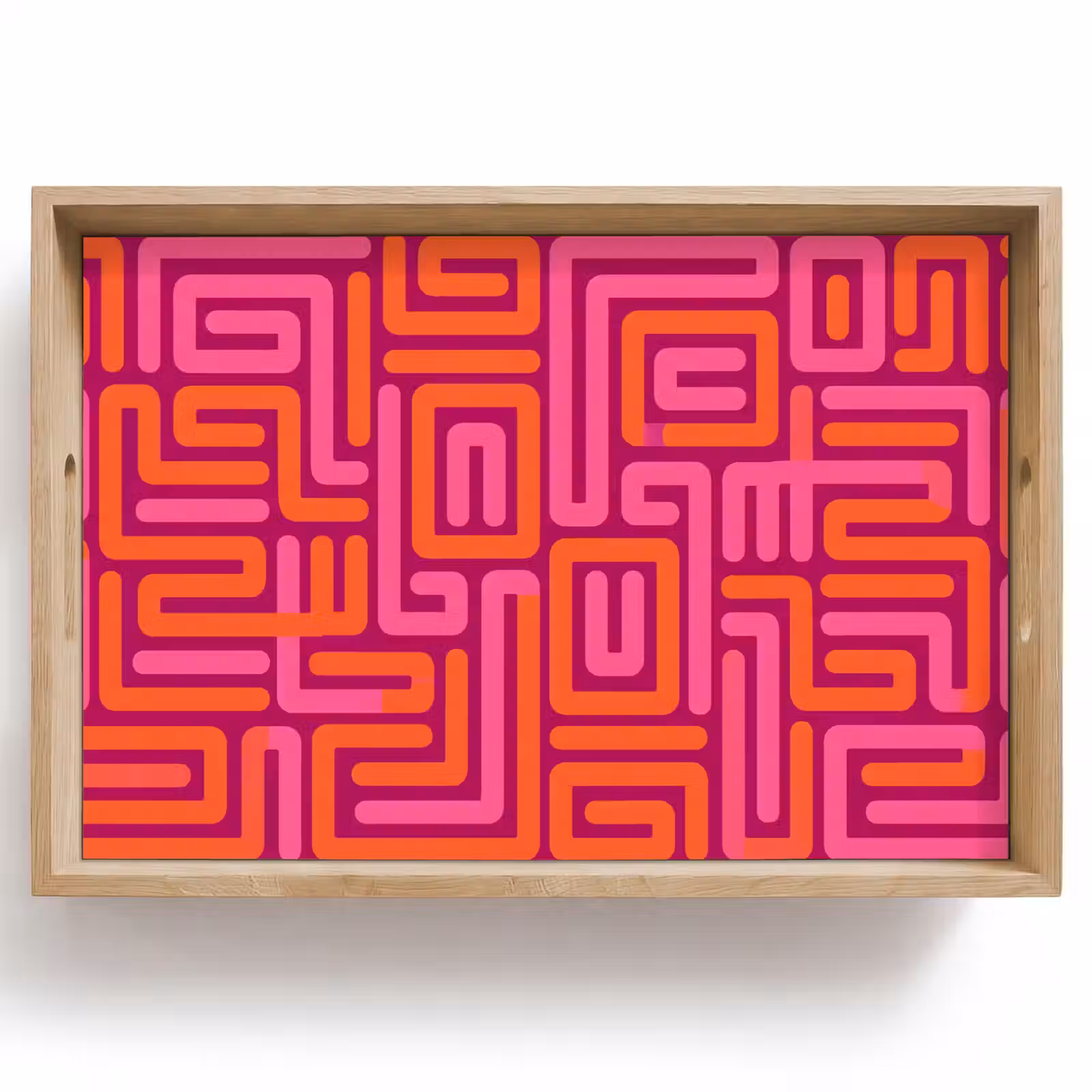 Dienblad - Abstract - Patroon - Lijnen - Roze - Oranje — 1