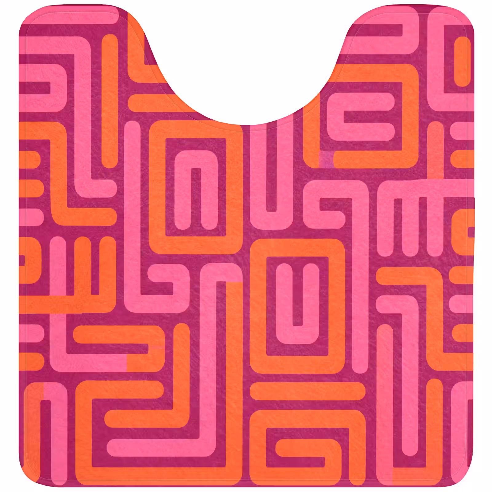 WC Mat - Abstract - Patroon - Lijnen - Roze - Oranje — 1