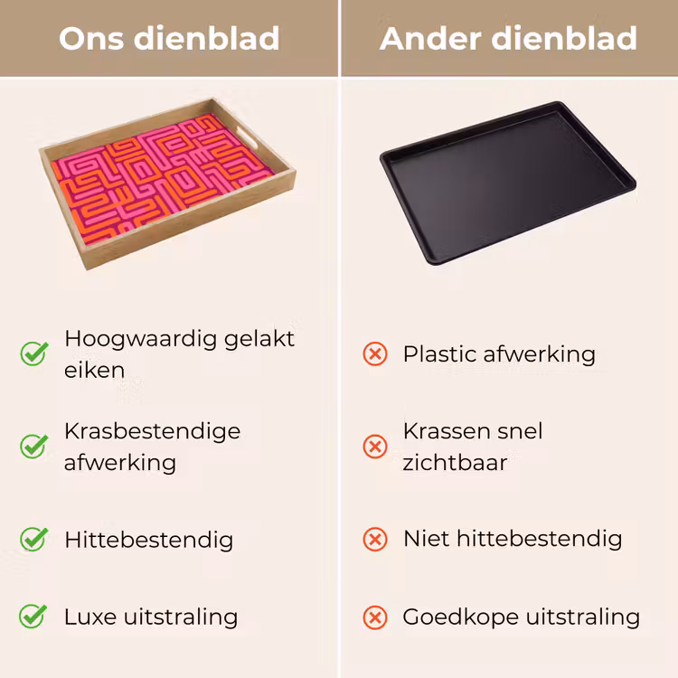 Dienblad - Abstract - Patroon - Lijnen - Roze - Oranje — 3