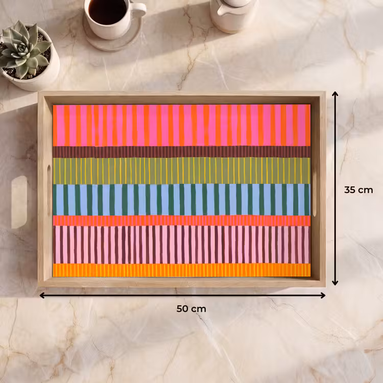 Dienblad - Abstract - Strepen - Modern - Kleurrijk - Kunst — 9