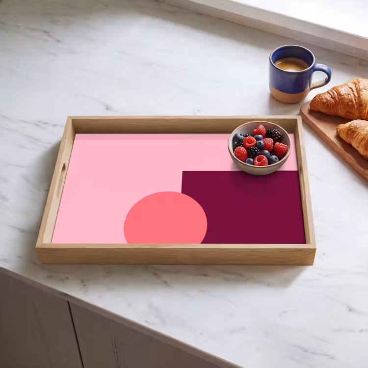 Dienblad - Abstract - Vormen - Roze - Modern - Design — 4