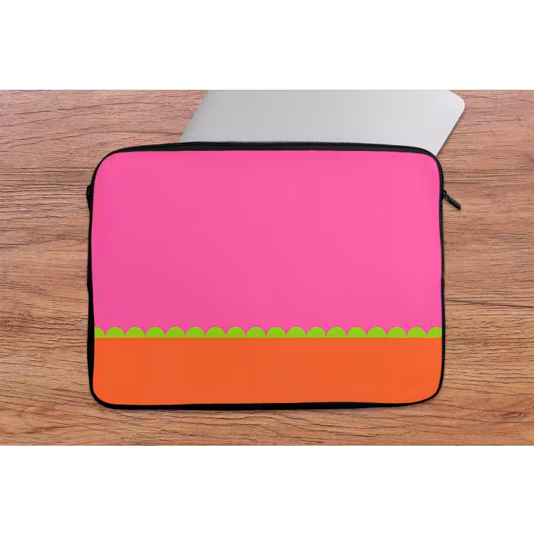 Laptophoes Abstract - Geometrisch - Kleurblokken - Roze - Oranje — 2