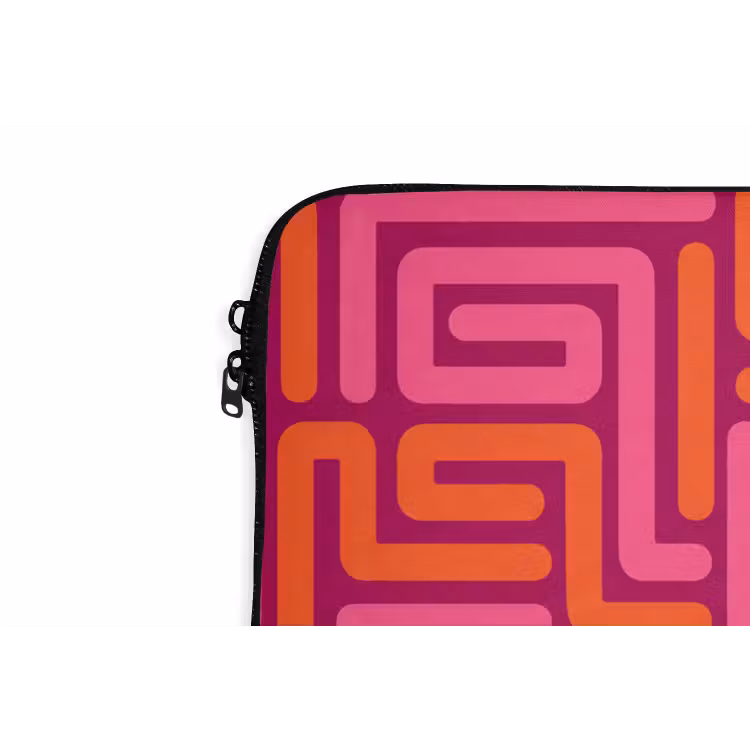 Laptophoes Abstract - Patroon - Lijnen - Roze - Oranje — 5