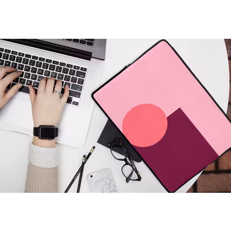 Laptophoes Abstract - Vormen - Roze - Modern - Design — 3