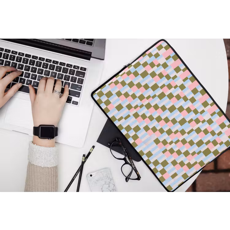 Laptophoes Patroon - Geometrisch - Abstract - Kleurrijk - Modern — 3