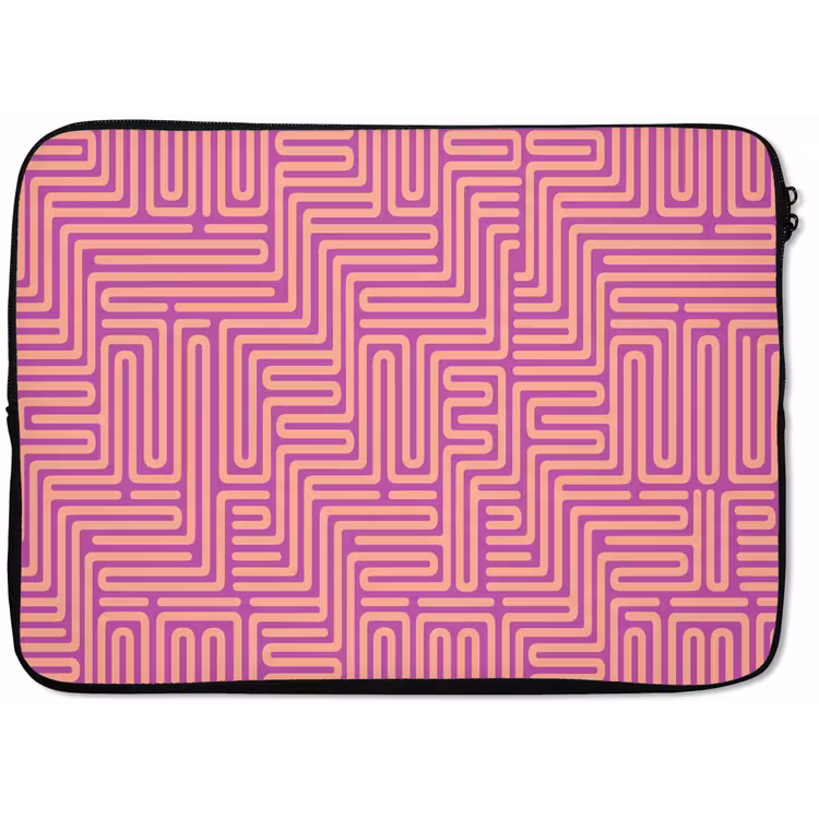 Laptophoes Patroon - Lijnen - Abstract - Modern - Paars — 1
