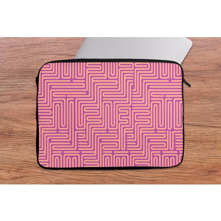 Laptophoes Patroon - Lijnen - Abstract - Modern - Paars — 2