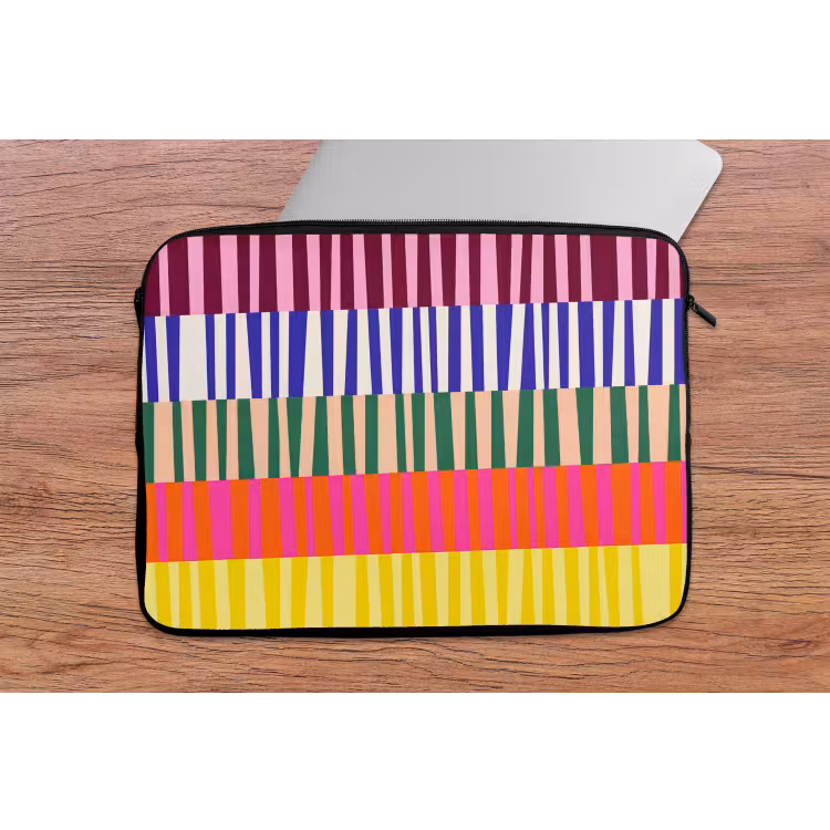 Laptophoes Patroon - Strepen - Abstract - Modern - Kleurrijk — 2