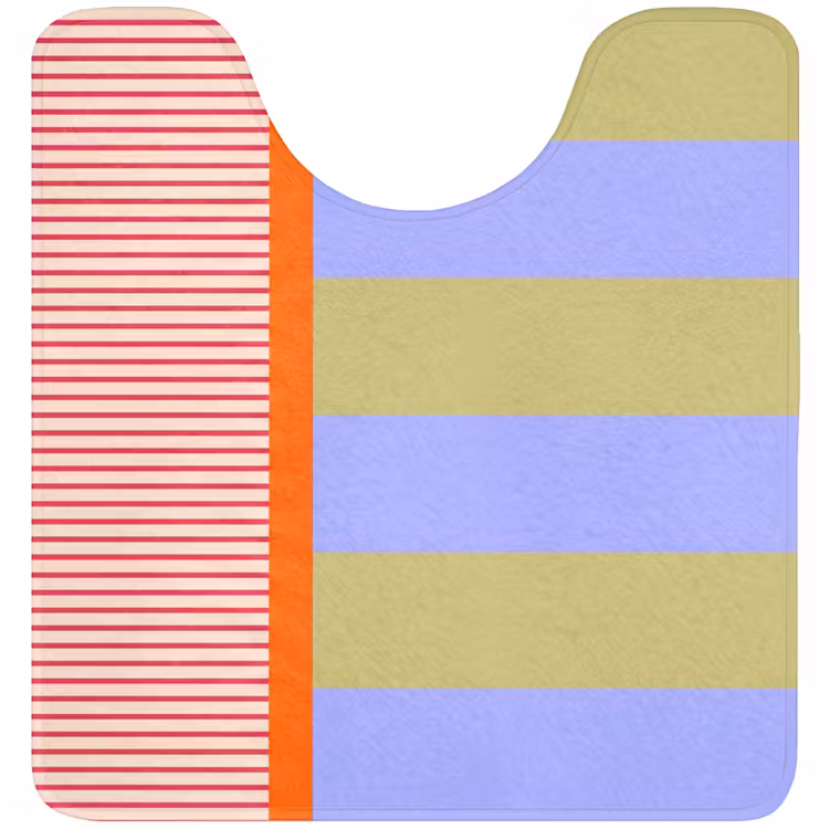 WC Mat - Abstract - Geometrie - Strepen - Blokken - Rood — 1