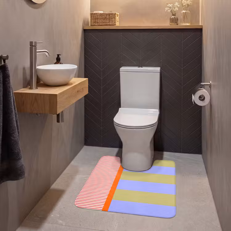 WC Mat - Abstract - Geometrie - Strepen - Blokken - Rood — 2