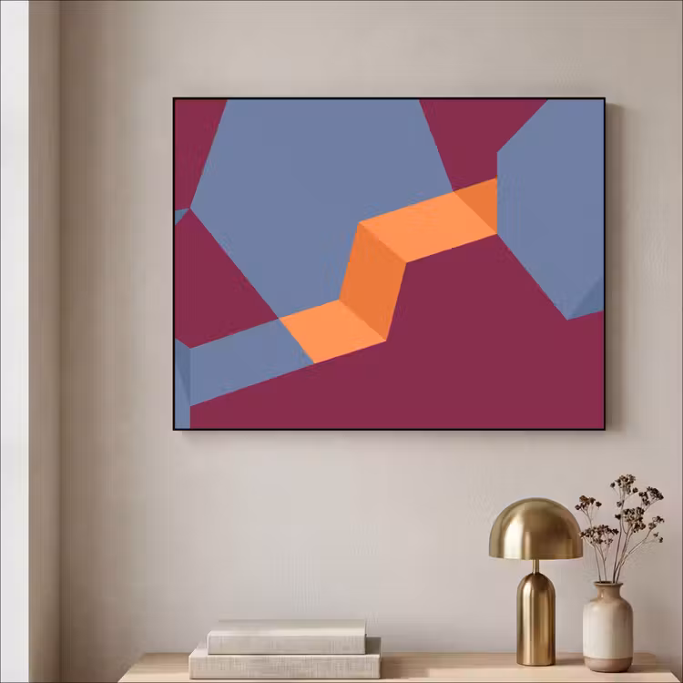 Art frame - Abstract - Vormen - Modern - Blauw - Oranje — 5