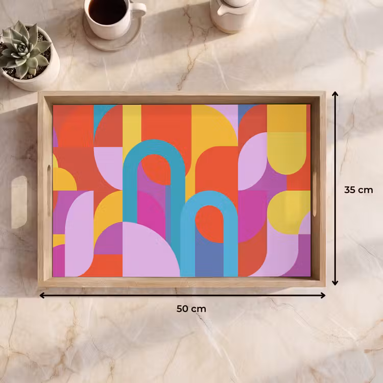 Dienblad - Abstract - Geometrie - Kleurrijk - Modern - Kunst — 9