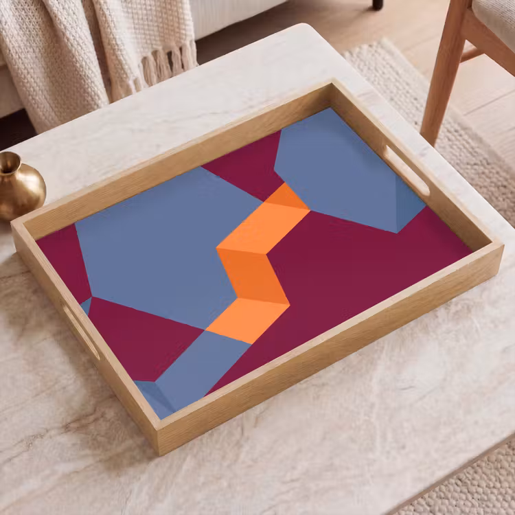 Dienblad - Abstract - Vormen - Modern - Blauw - Oranje — 2