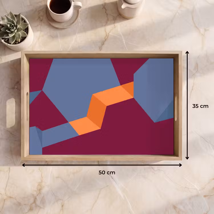 Dienblad - Abstract - Vormen - Modern - Blauw - Oranje — 9
