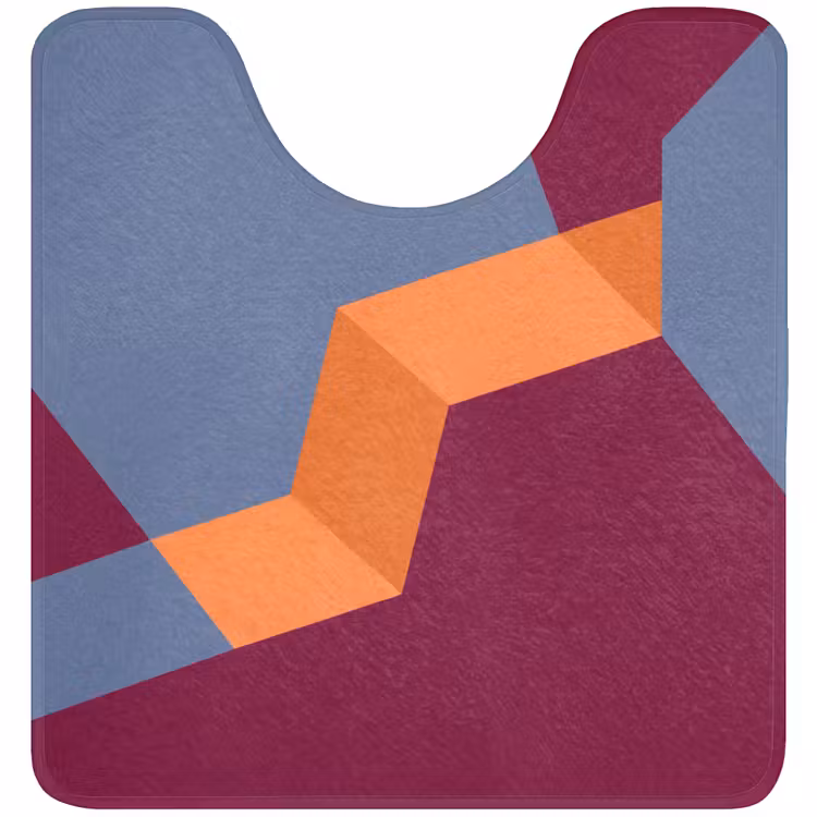 WC Mat - Abstract - Vormen - Modern - Blauw - Oranje — 1