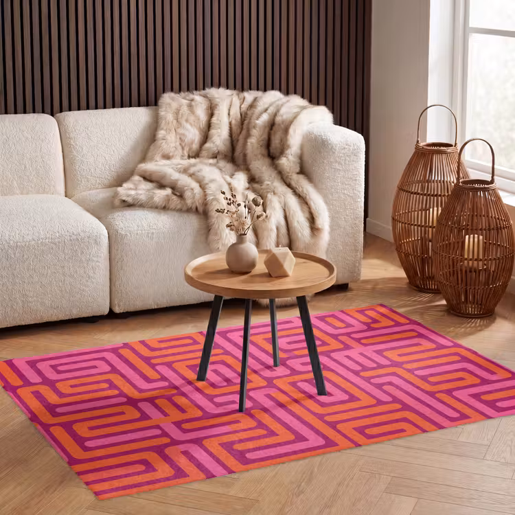 Vloerkleed - Abstract - Patroon - Lijnen - Roze - Oranje — 3