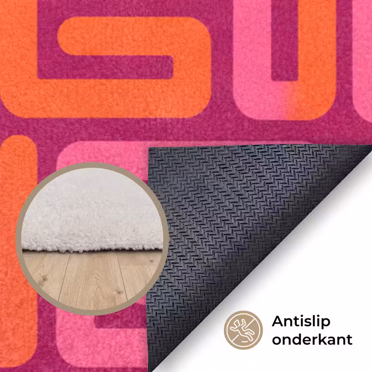 Vloerkleed - Abstract - Patroon - Lijnen - Roze - Oranje — 4
