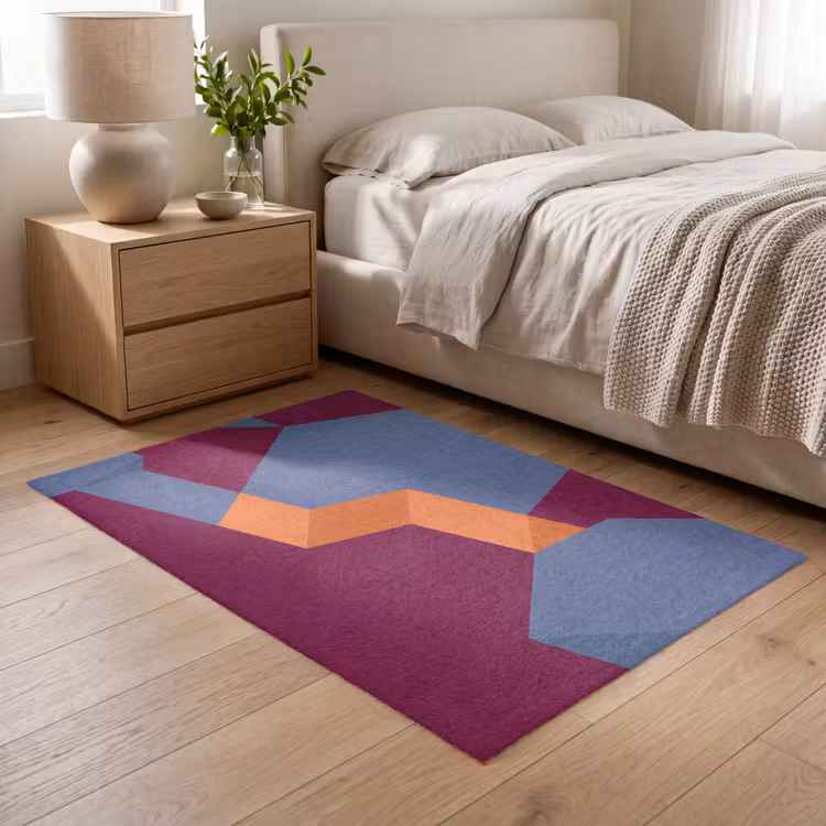 Vloerkleed - Abstract - Vormen - Modern - Blauw - Oranje — 5