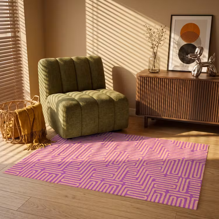 Vloerkleed - Patroon - Lijnen - Abstract - Modern - Paars — 2