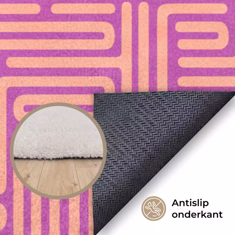 Vloerkleed - Patroon - Lijnen - Abstract - Modern - Paars — 4
