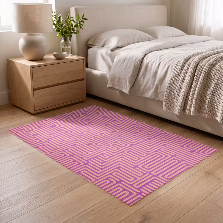 Vloerkleed - Patroon - Lijnen - Abstract - Modern - Paars — 5